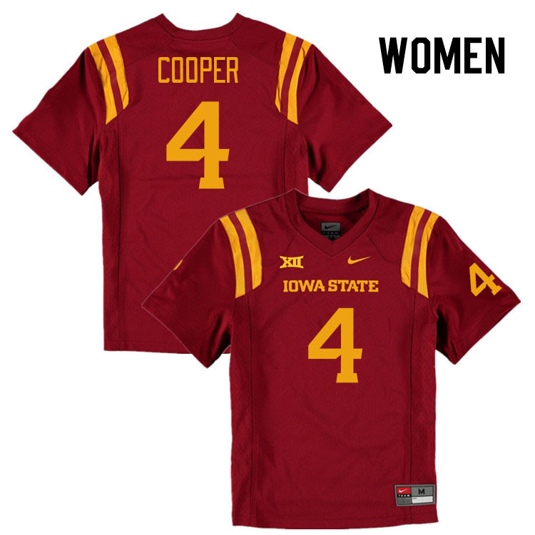 Women #4 Iowa State Cyclones College Football Jerseys Stitched Sale-Cardinal - Click Image to Close